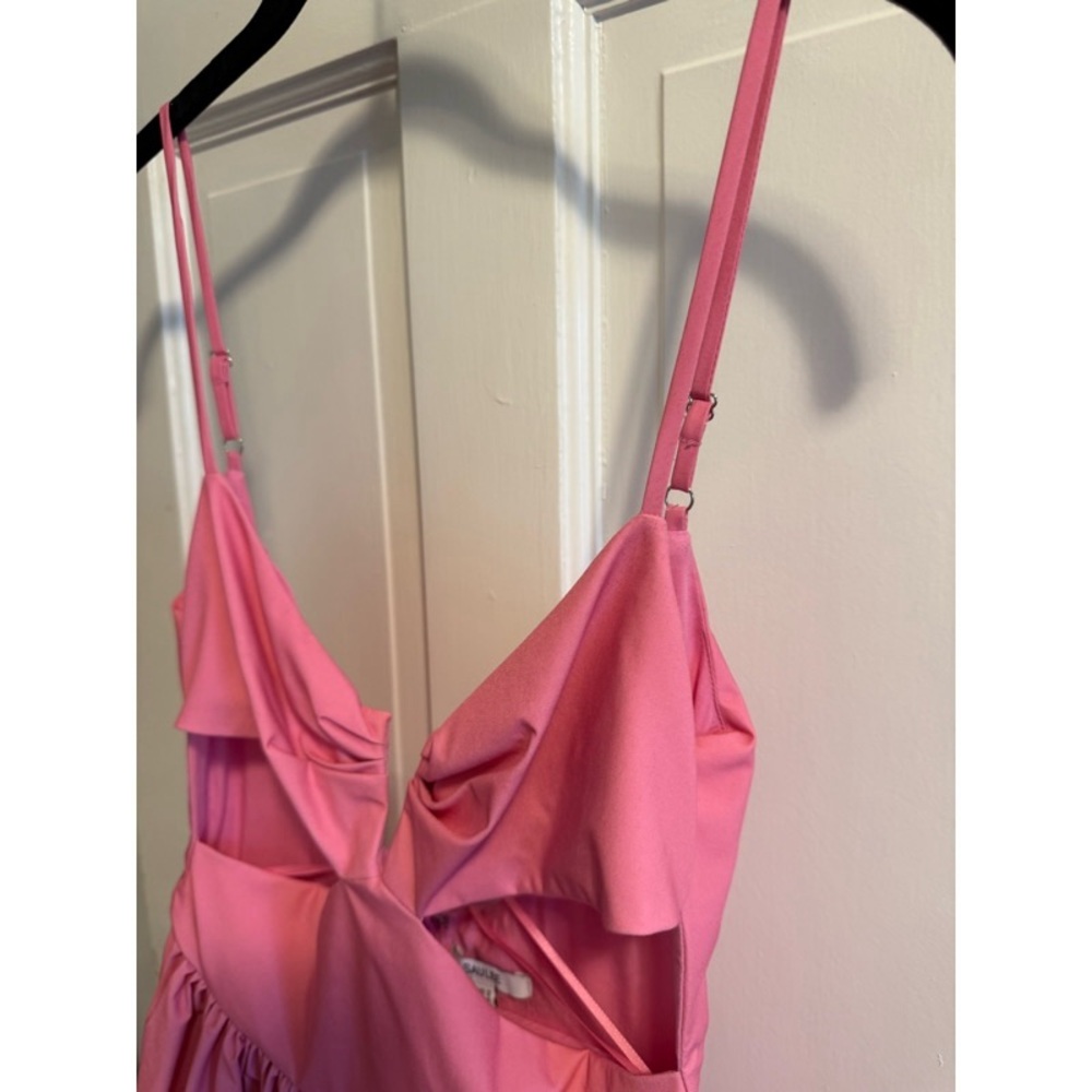 Sau Lee Nova Cut Out Pink and Green Chartreuse Ombré Maxi Gown - Picture 7 of 13